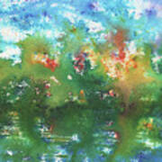 Abstract Watercolor Splashes Organic Natural Happy Colors Art Iii Art Print