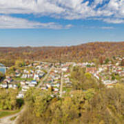 Aerial Panorama Of Point Marion In Pennsylvania Art Print
