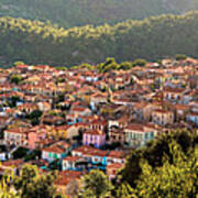 Agiasos Traditional Settlement Panorama Art Print