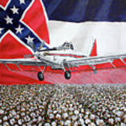 Air Tractor 802 With Ms Flag Art Print