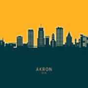Akron Ohio Skyline #34 Art Print