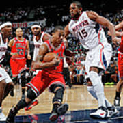 Al Horford, Joe Johnson, And Derrick Rose Art Print