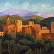 Alhambra At Sunset Art Print