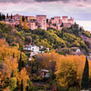 Alhambra Autumn Landscape Art Print