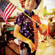 All American 4th Of July Cowboy Art Print