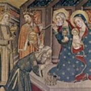 Alterpiece Of Sigena - Detail Of The Epiphany - 14th Century - Gothic. Child Jesus. Virgin Mary. Art Print