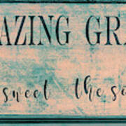 Amazing Grace, Blue Tones Version Art Print
