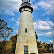 Amelia Island Lighthouse In The Clouds In Autumn Art Print