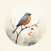 American Robin Bird Art Art Print