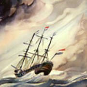 Amsterdam Ship In The Wind Art Print
