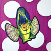 Angel Fish Yellow Art Print