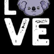 Wall Art Print, Koala with heart, love
