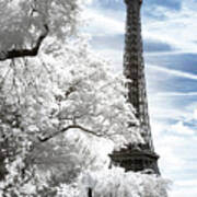 Another Look - White Eiffel Art Print