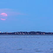 April 2020 Pink Supermoon Over Baker's Island In Salem Ma Art Print