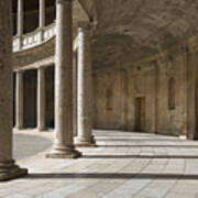 Architectural Photo Showing Alhambra Columns, Granada, Spain Art Print
