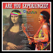 Mona Lisa And Jimi Hendrix - Are You Experienced?  Mixed Media Record Album Covers Pop Art Collage Art Print