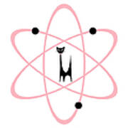 Atom Cat In Pink Transparent Background Art Print