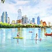 Austin Texas Skyline From Lou Neff Point Art Print