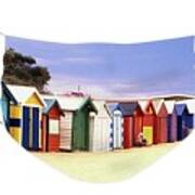 Australian Bathing Boxes Face Mask Art Print