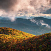 Autumn Appalachian Mountains Nc Scenic Blue Ridge Parkway North Carolina Landscape Art Print