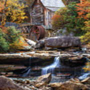 Autumn At The Glade Creek Grist Mill Art Print