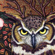 Autumn Owl Moon Art Print