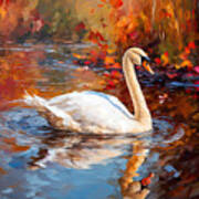 Autumn Swan Art Print