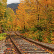 Autumn Train Tracks Art Print