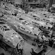 B-17 Production Line In Factory - Ww2 - Circa 1943 Art Print
