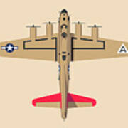 B-17 Wwii Bomber - Khaki Art Print