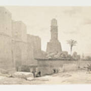 Bab En Nasr, Or Gate Of Victory, And Mosque Of El Hakim, Cairo Ca 1842 - 1849 By William Brockedon, Art Print