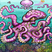 Baby Octopus Art Print