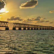 Bahia Honda Bridge At Sunset Art Print
