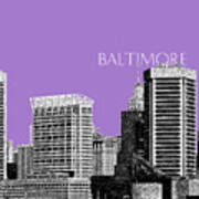 Baltimore Skyline 1 - Violet Art Print