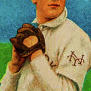 Baseball Game Cards Of Sweet Caporal Christy Mathewson Dark Cap Oil Painting Art Print