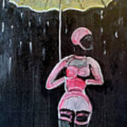 Bathing In The Rain Art Print