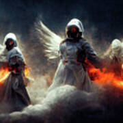 Battle Angels Fighting In Heaven And Hell 10 Art Print