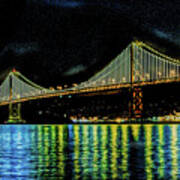 Bay Bridge Lights Art Print