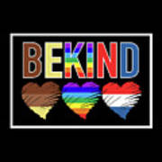 Be Kind Heart Art - Tri Color Art Print