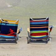 Beach Chairs Art Print