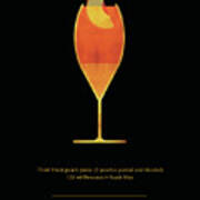 Bellini Cocktail - Classic Cocktail Print - Black And Gold - Modern, Minimal Lounge Art Art Print