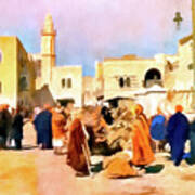 Bethlehem Manger Square Painting Art Print