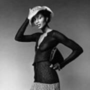 Beverly Johnson Wearing A Sheer Ribbed Pullove Art Print