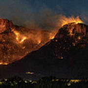 Bighorn Fire Burns Near Tucson Art Print