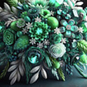 Birthstone Bouquet - Emerald Art Print