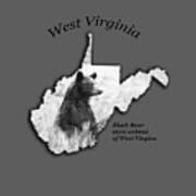 Black Bear Wv State Animal Art Print