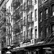 Black Manhattan Series - Nyc Chinatown Buildings Art Print