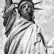 Black Manhattan Series - The Statue Of Liberty #02 Art Print