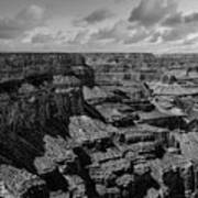 Black White Textures Of Grand Canyon Arizona Art Print