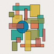 Mid Century Modern Blocks With Diagonal Background Art Print